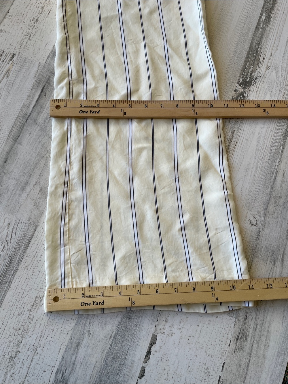Derek Lam Light Yellow Wide-Leg Pants with Black & White Pinstripes SZ 8 EUC - Picture 6 of 15